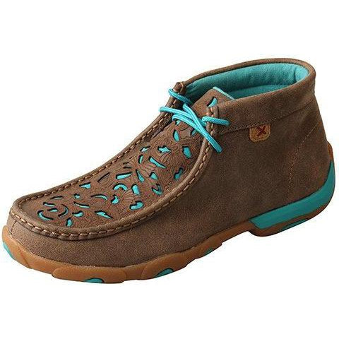 Twisted X Women's Chukka Driving Moc-Bomber/Turquoise