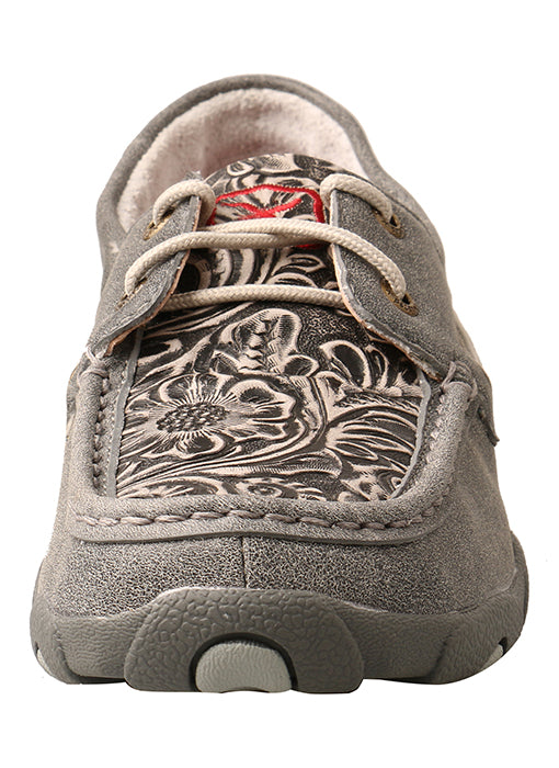 Twisted X Women's Boat Shoe Driving Moc-Grey/Multi – West 20