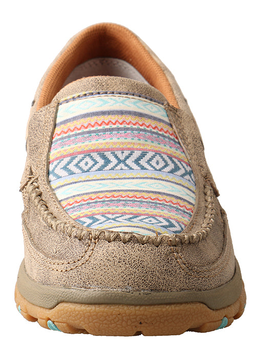 Twisted X Women's Boat Shoe Driving Moc with CellStretch-Dusty Tan/Multi