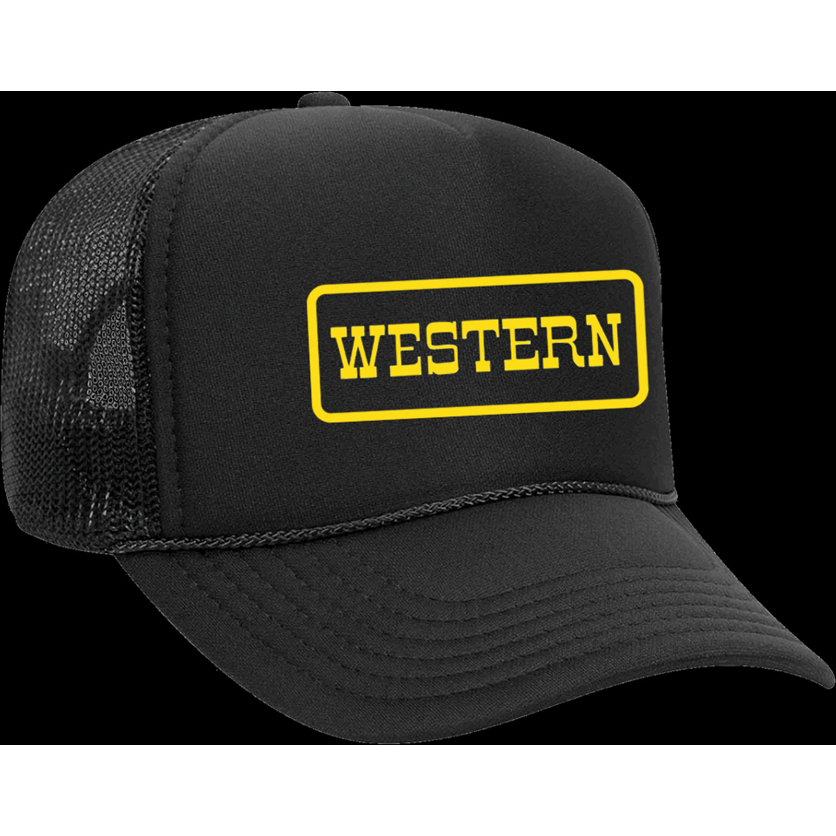 Rodeo Hippie Western Black Trucker Hat