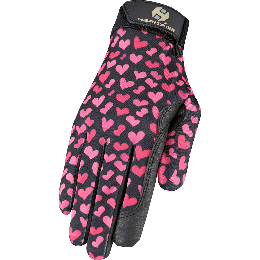 Heritage Performance Glove-Pink Hearts