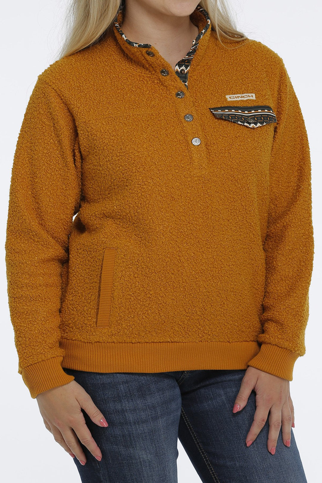 Cinch Women's Gold Polar Fleece Pullover