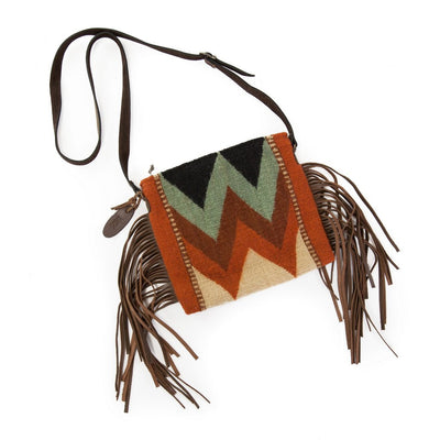 Manos Zapotecas Mountain Chevrons Palomita Fringe Bag - West 20 Saddle Co.