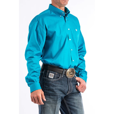 Cinch Men's Solid Turquoise Button-Down Western Shirt - West 20 Saddle Co.