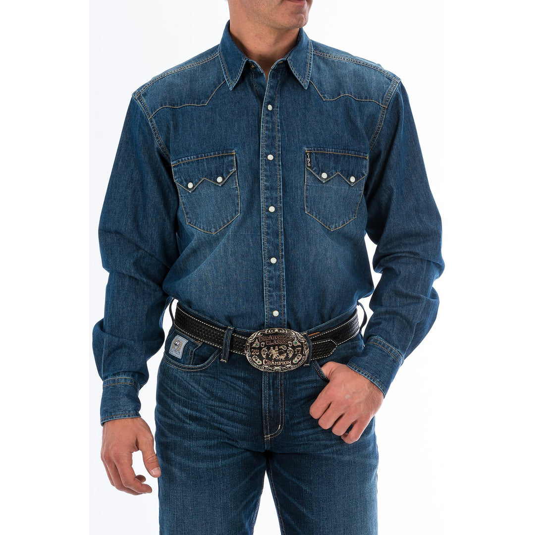 Cinch Mens Denim Western Snap Shirt – West 20 Saddle Co.