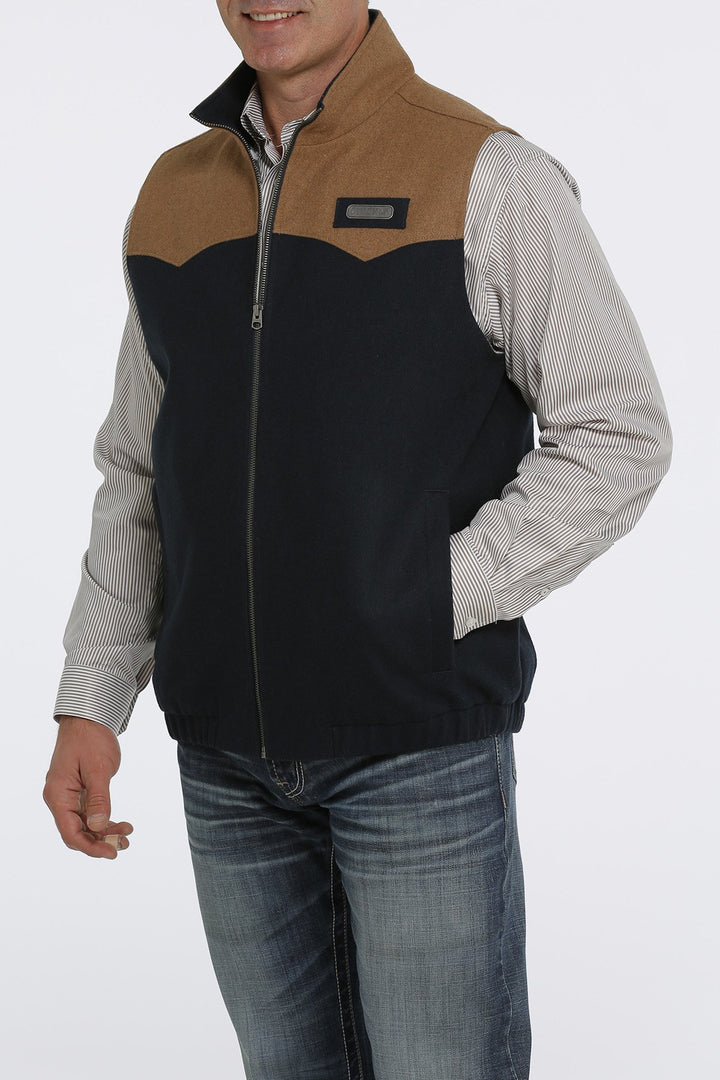 Cinch Men's Navy and Tan Wooly Concealed Carry Vest