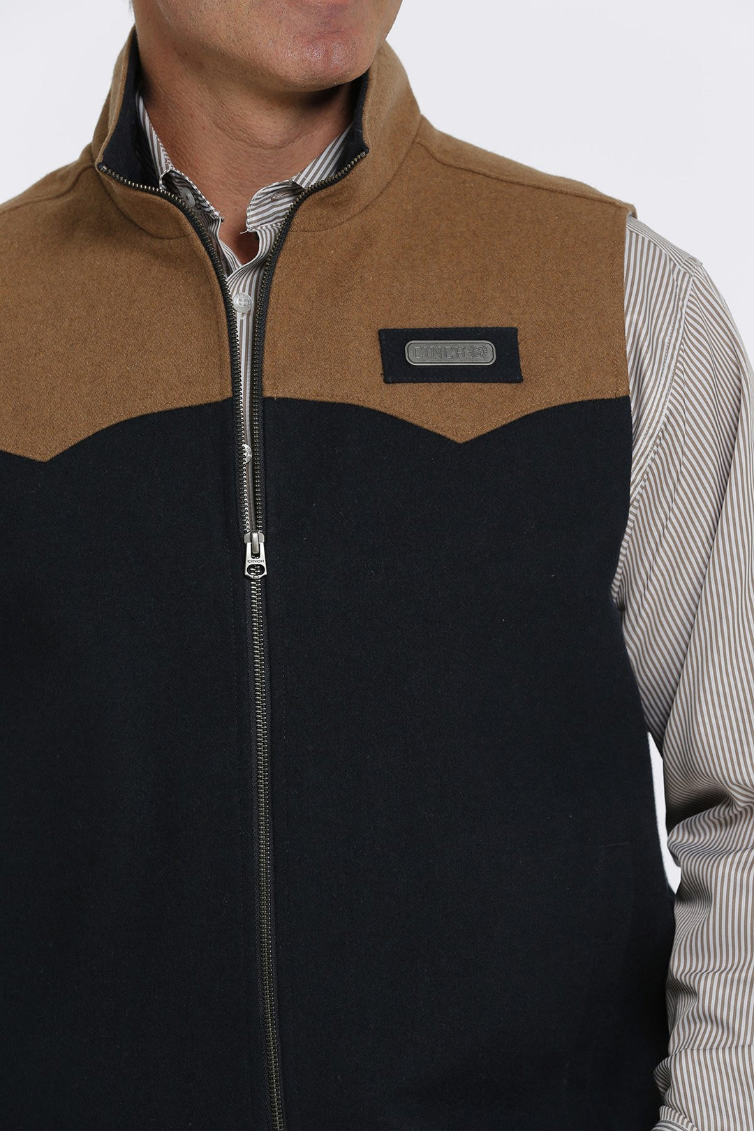 Cinch Men's Navy and Tan Wooly Concealed Carry Vest