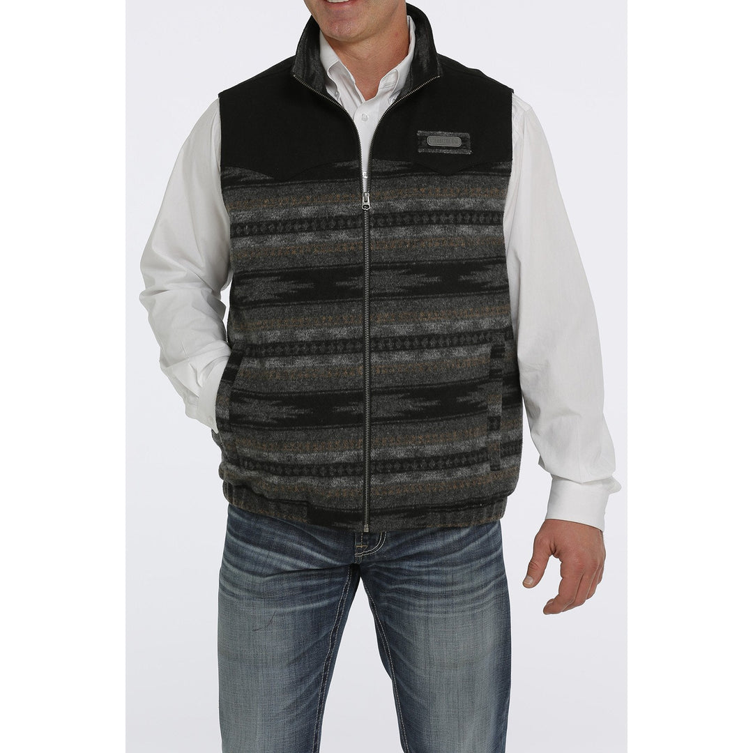Cinch Men's Black and Gray Wooly Concealed Carry Vest