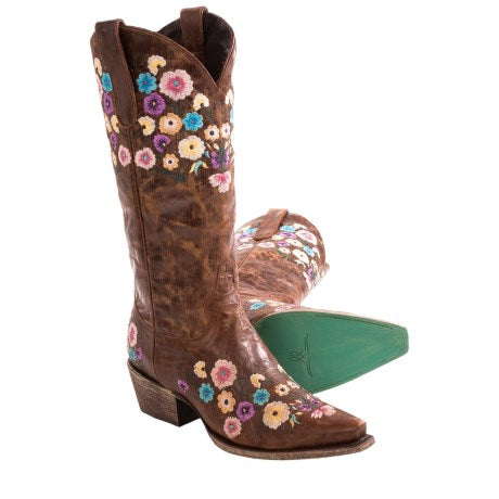 Womens boots with flowers top