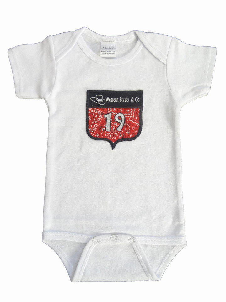Western Border and Co. Boy Rodeo Starter Number Onesie - West 20 Saddle Co.