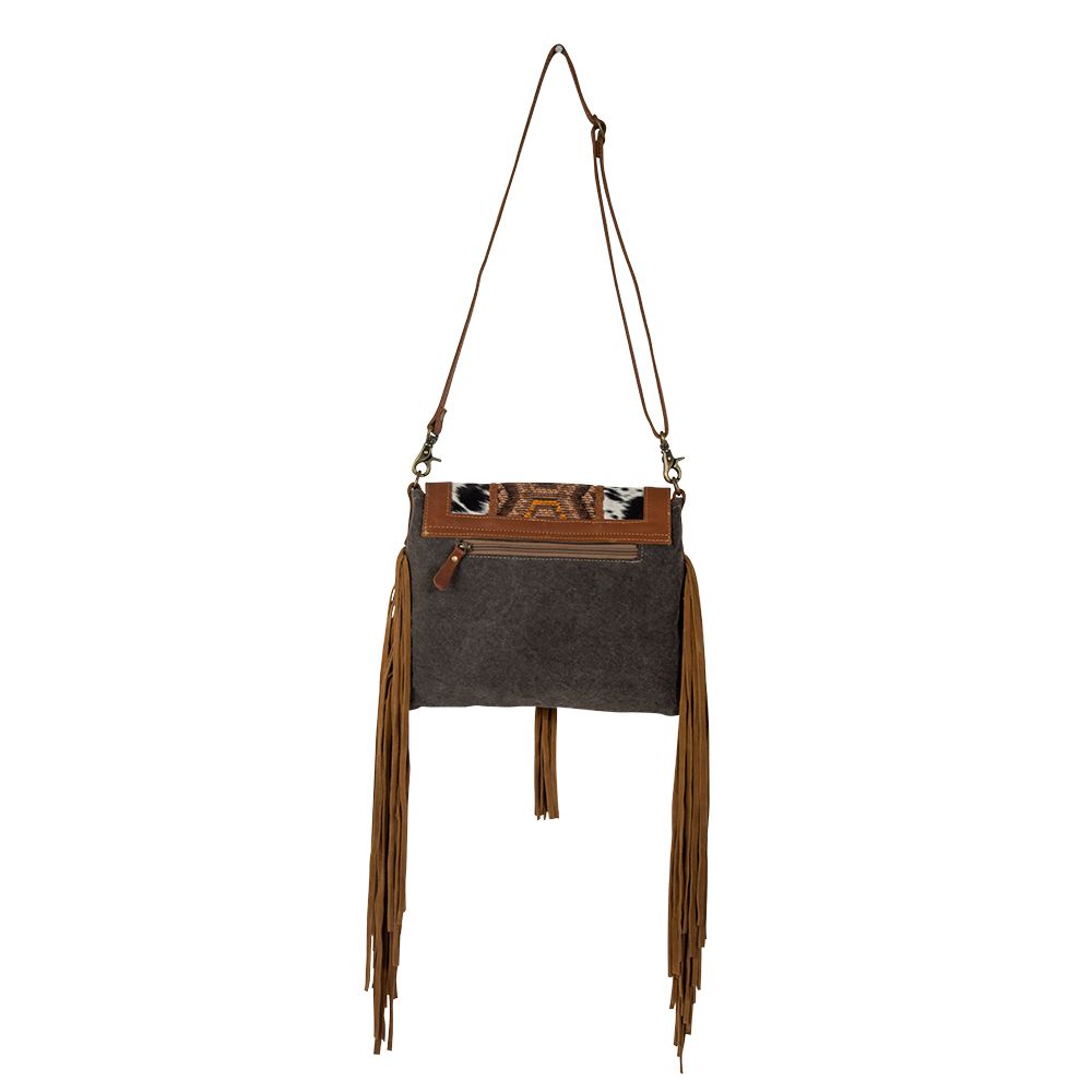 Rafter T Ranch Co. 8x10 Cowhide Purse with Brown Fringe