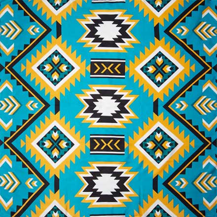 Wyoming Traders Teal and Gold Southwest Silk Scarf