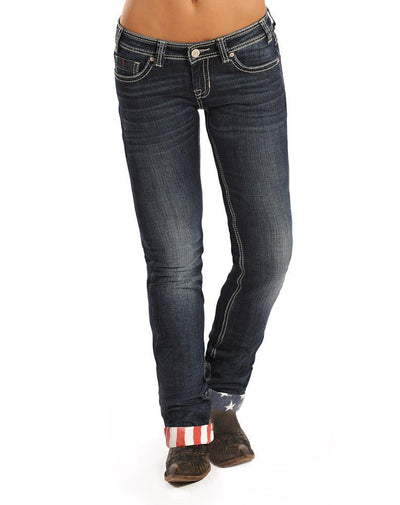 Panhandle Slim Mid Rise Rock&Roll Cowgirl- Stars and Stripes Boyfriend Jean - West 20 Saddle Co.