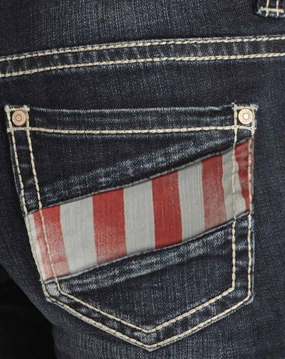 Panhandle Slim Mid Rise Rock&Roll Cowgirl- Stars and Stripes Boyfriend Jean - West 20 Saddle Co.
