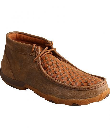 Women's Bomber/Tan Checkered Driving Mocs - West 20 Saddle Co.