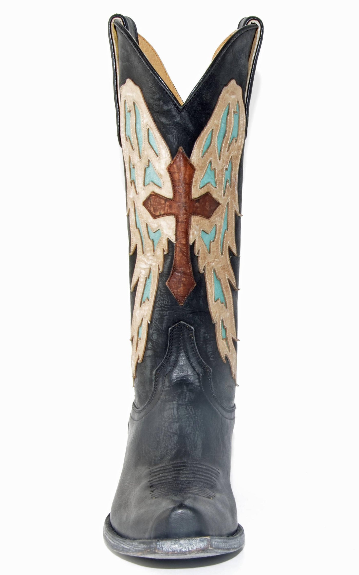 Old Yippee Ki Yay Joan of Arc Black/Turquoise Boots 20 Saddle Co.